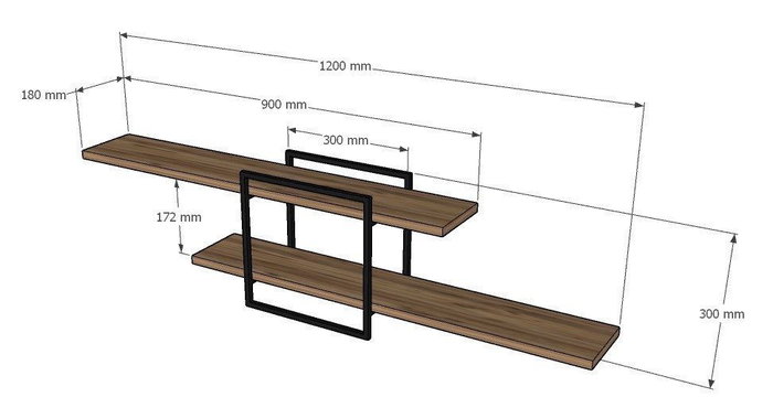 Hanah Home Mone - Atlantik Estantería de Pared Pino Atlántico